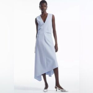 Cos Gathered Asymmetric Midi Dress